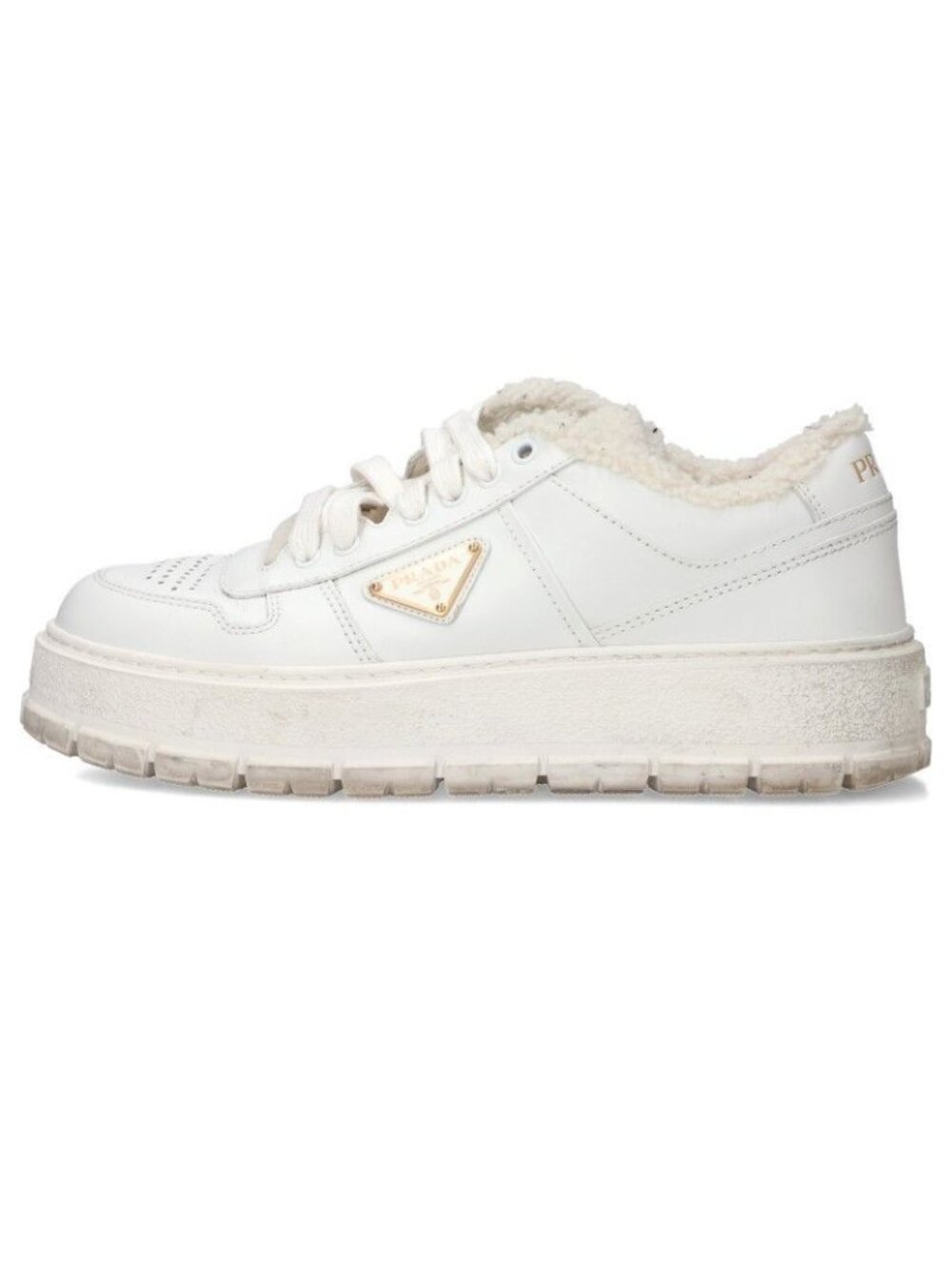 Prada Triangle Logo Fleece Sneakers